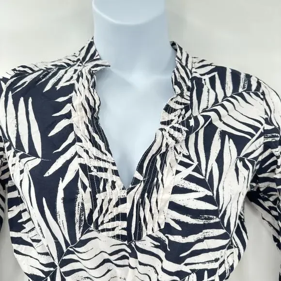 Banana Republic Hawaiian Dress Medium Cover‎ Up Navy Blue Resort Vacation Cruise - Picture 2 of 10